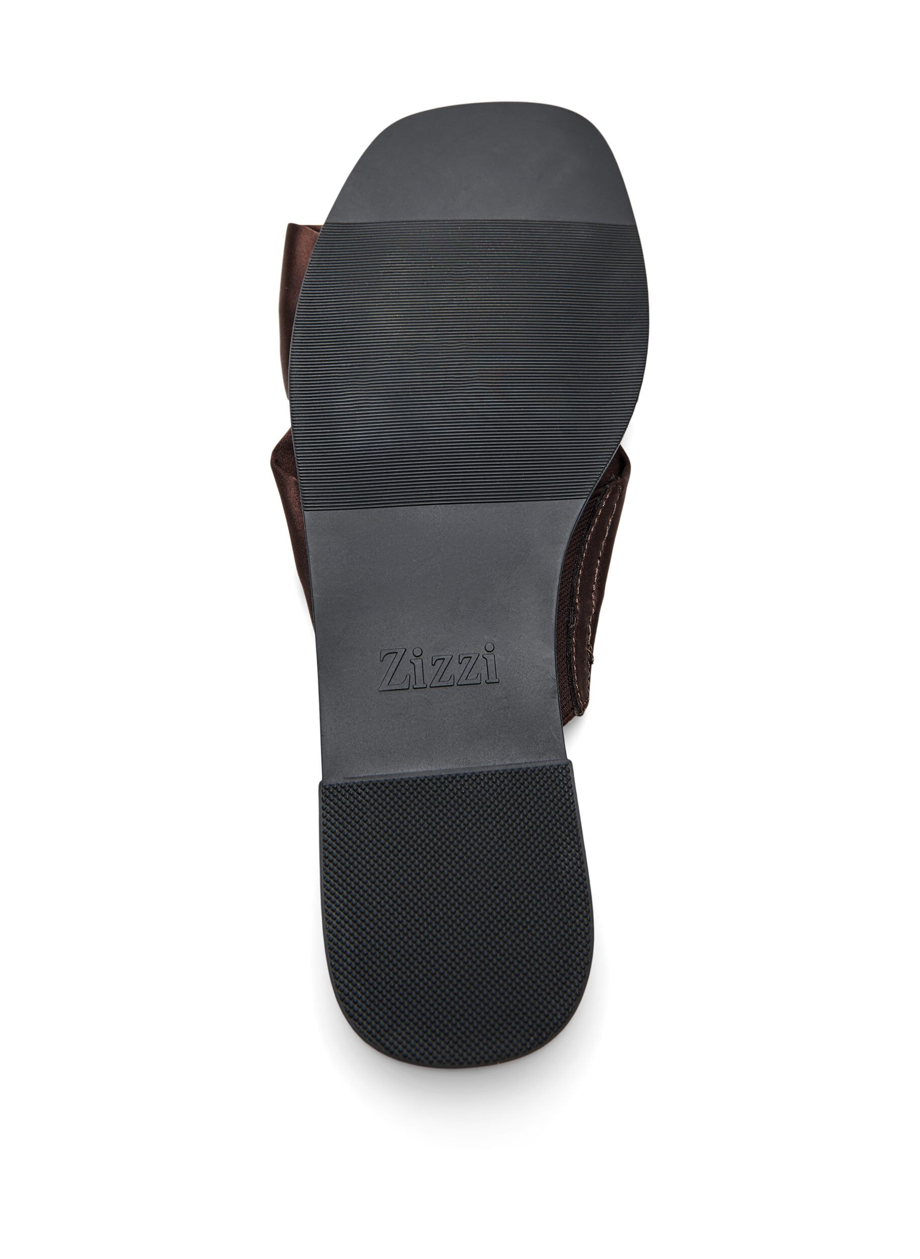 Zizzi Platta sandaler med korsade satinremmar, Brun, Packshot image number 4