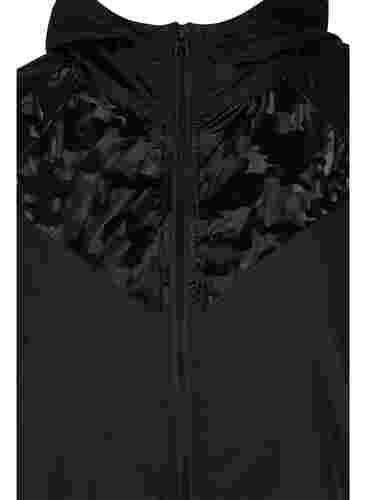 Sportjacka med mönster som går ton-i-ton, Black, Packshot image number 2