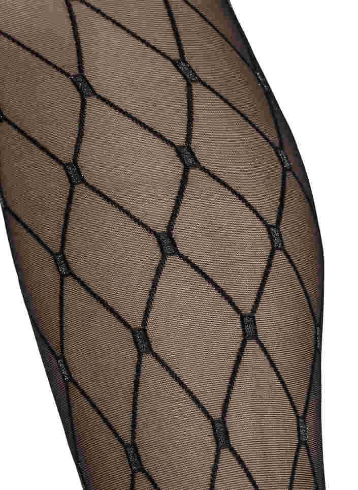 Strumpbyxor i 30 denier med mönster, Black, Packshot image number 1