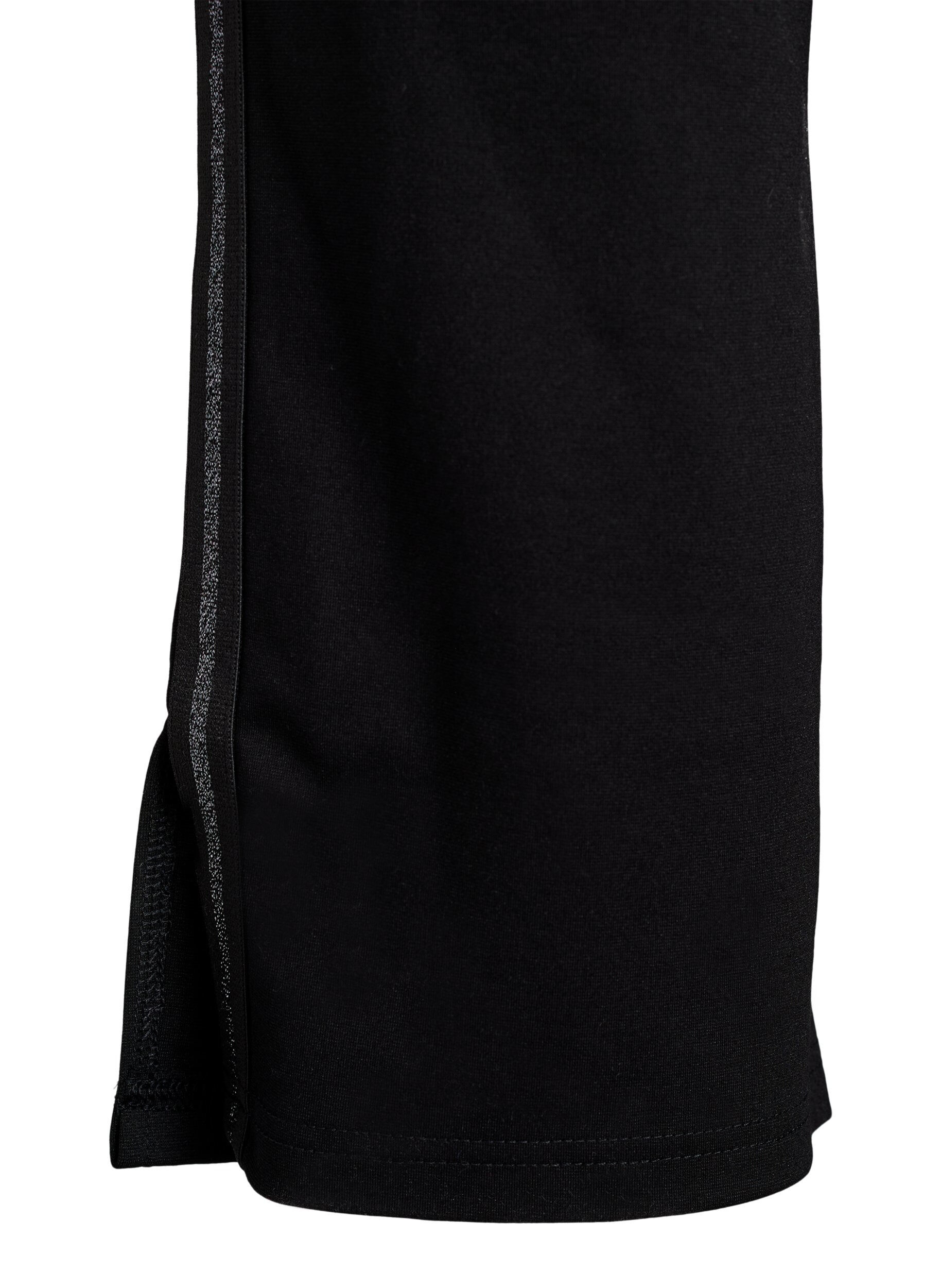 Zizzi Leggings med glitterrand och slitsar, Svart, Packshot image number 3