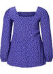 Prickig blus i viskos med smock, R.Blue w. Black Dot, Packshot image number 1