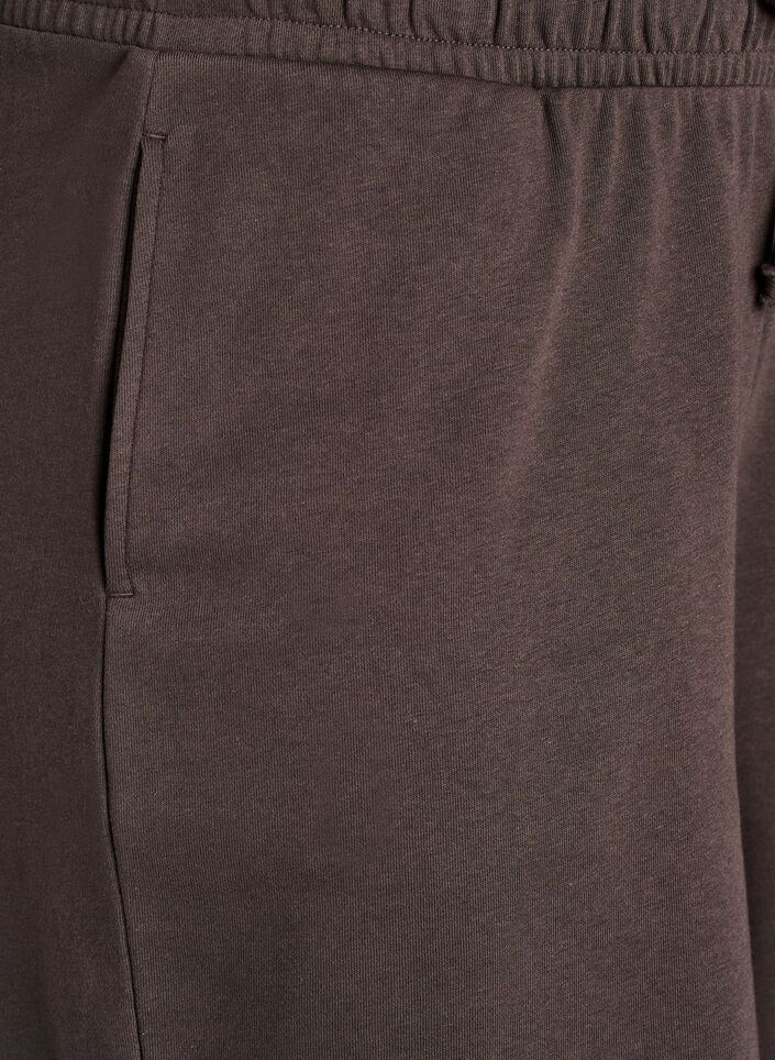 Sweatshorts med h&ouml;g midja och fickor, Brun, Packshot image number 2