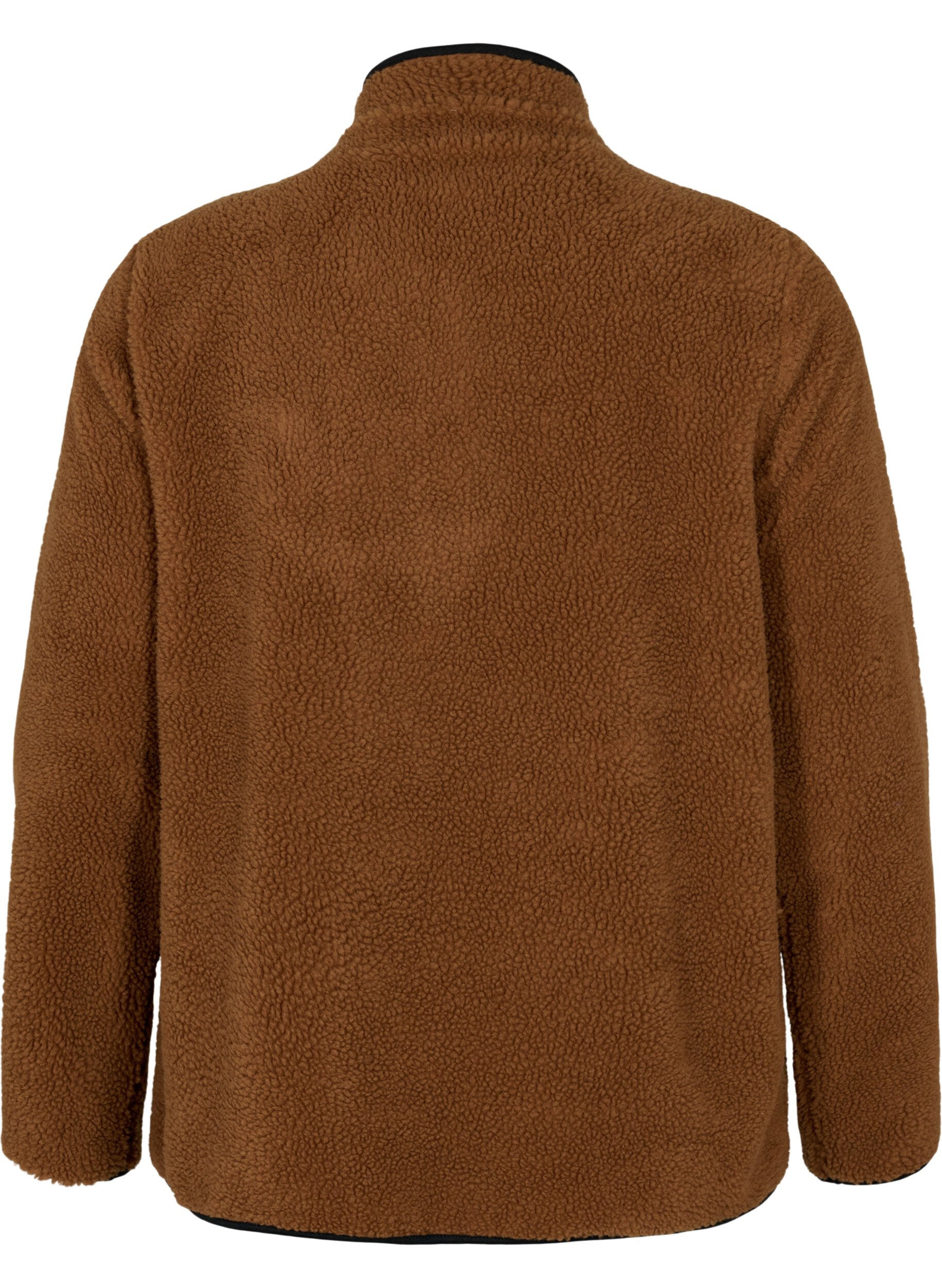 Zizzi Teddyanorak med h&ouml;g hals och dragkedja, Partridge ASS, Packshot image number 1