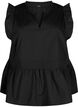 Ärmlös topp med knäppning och volangdetaljer, Svart, Packshot image number 0