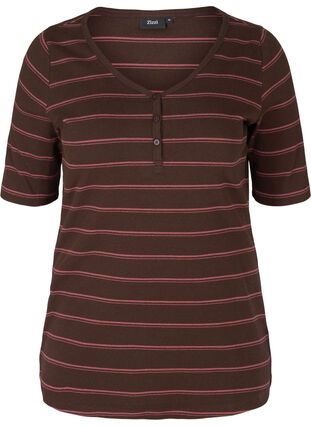 Randig och ribbad t-shirt i bomull, Mole Stripe, Packshot image number 0