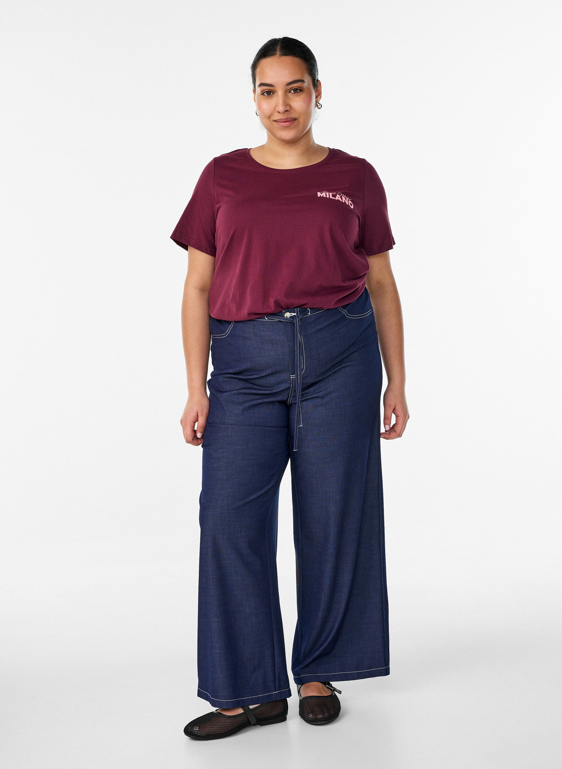 ZizziT-shirt med tryck, R&ouml;d, Model image number 1