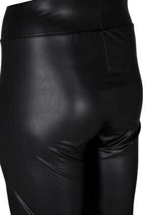 Glänsande kroppsnära shorts med hög midja, Black, Packshot image number 3