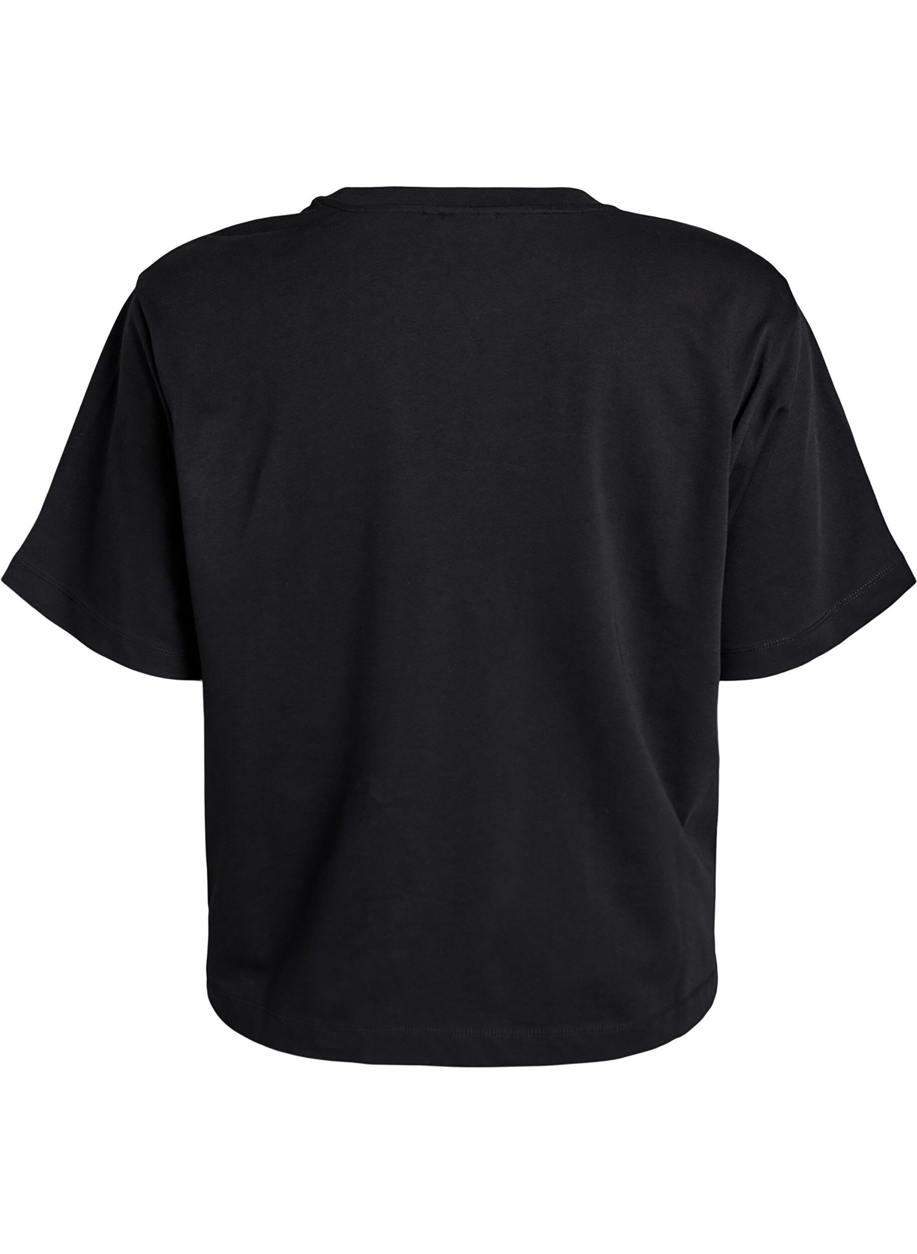 ZizziBoxig t-shirt i bomull, Svart, Packshot image number 1