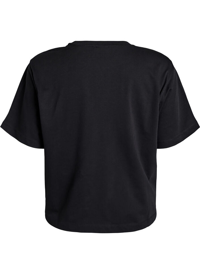 Boxig t-shirt i bomull, Svart, Packshot image number 1