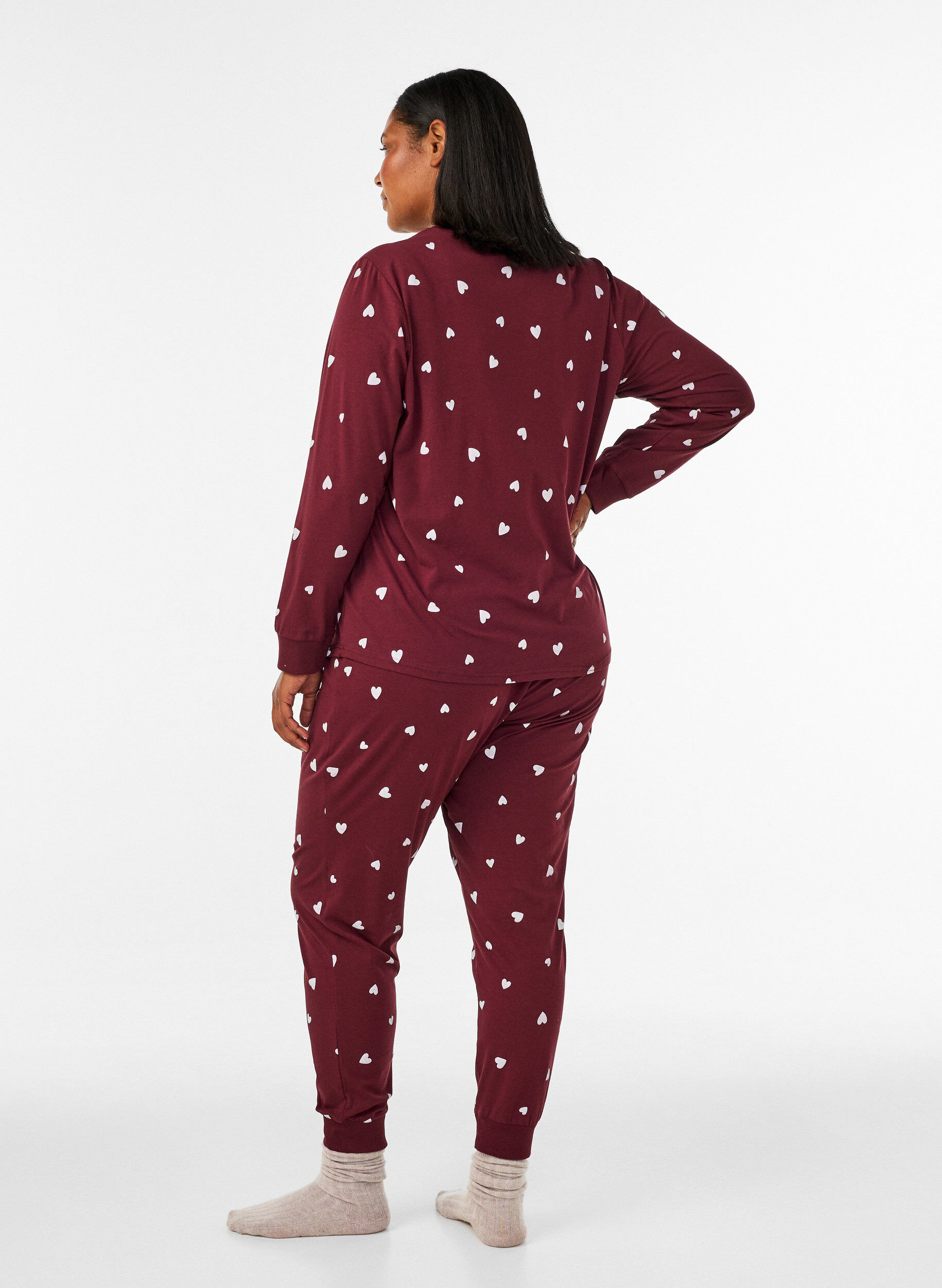 ZizziM&ouml;nstrade pyjamasbyxor, R&ouml;d, Model image number 1