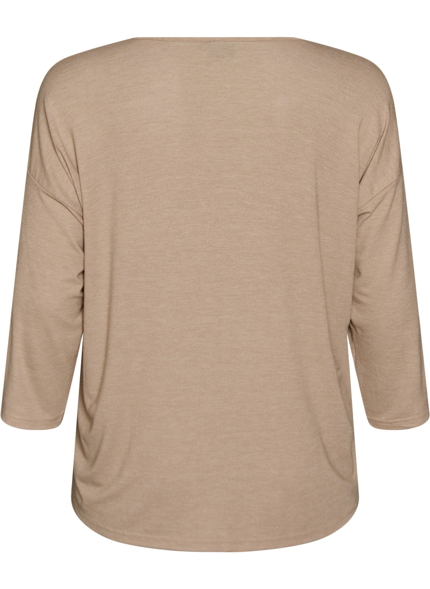 Zizzi Jerseyblus med 3/4-&auml;rm, Beige, Packshot image number 1