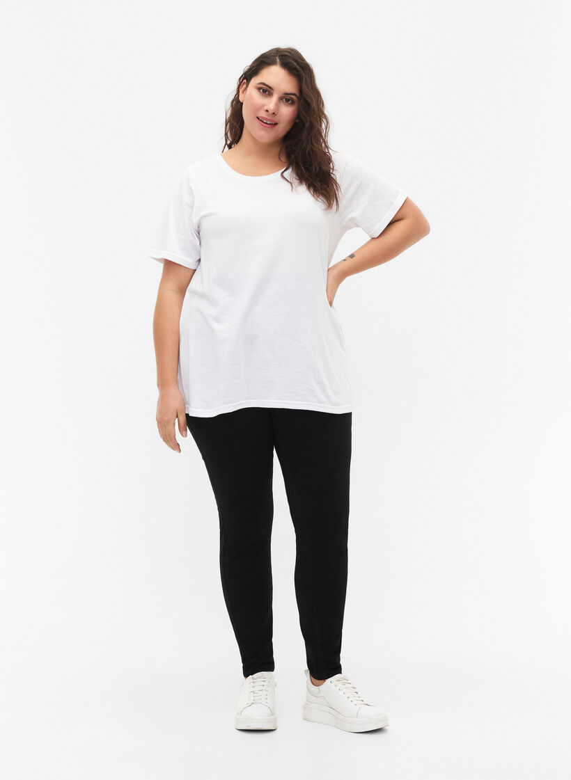 FLASH - Kroppsnära jeggings med hög midja, Black, Model image number 0