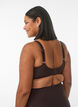 Bikini-bh med bygel och drapering, Brun, Model image number 2