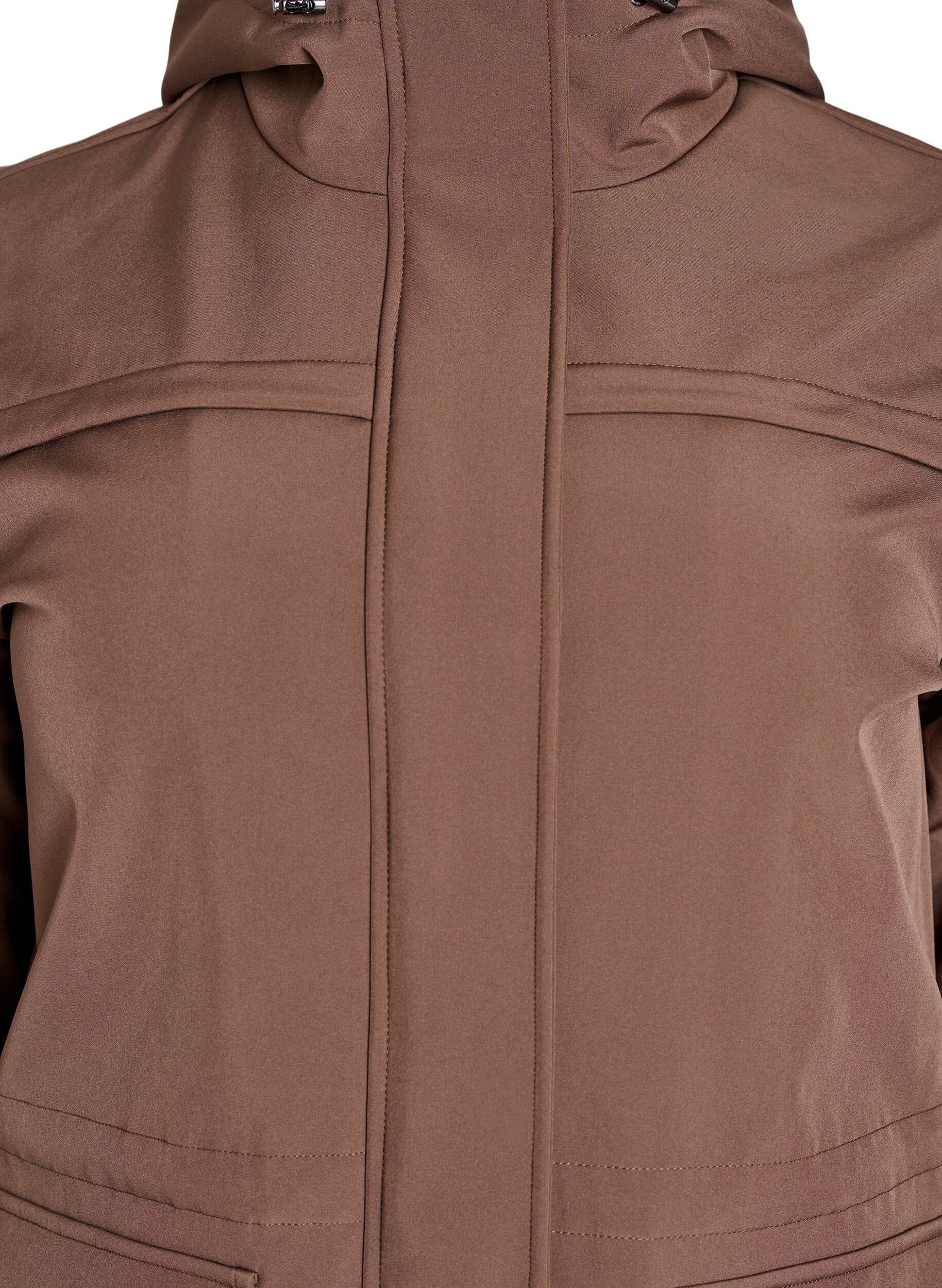 ZizziVattenavvisande softshelljacka med quiltat foder, Brun, Packshot image number 2