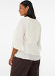 Blus med 3/4-&auml;rmar och volangdetaljer, Vanilla, Model image number 3