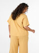 Blus i bomullsmuslin med korta &auml;rmar, Gul, Model image number 2