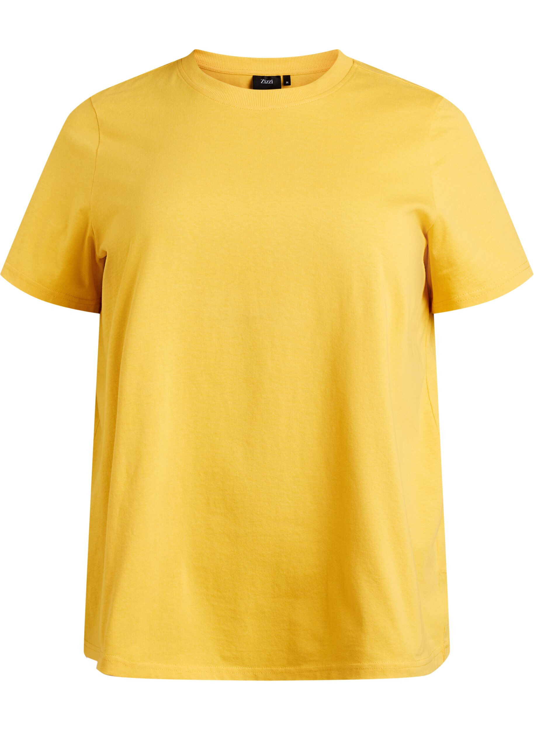 Enkel t-shirt i bomull med rund halsringning