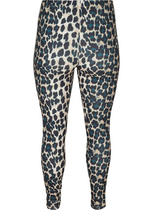 Långa leggings med leopardmönster, Black Leo AOP, Packshot image number 1