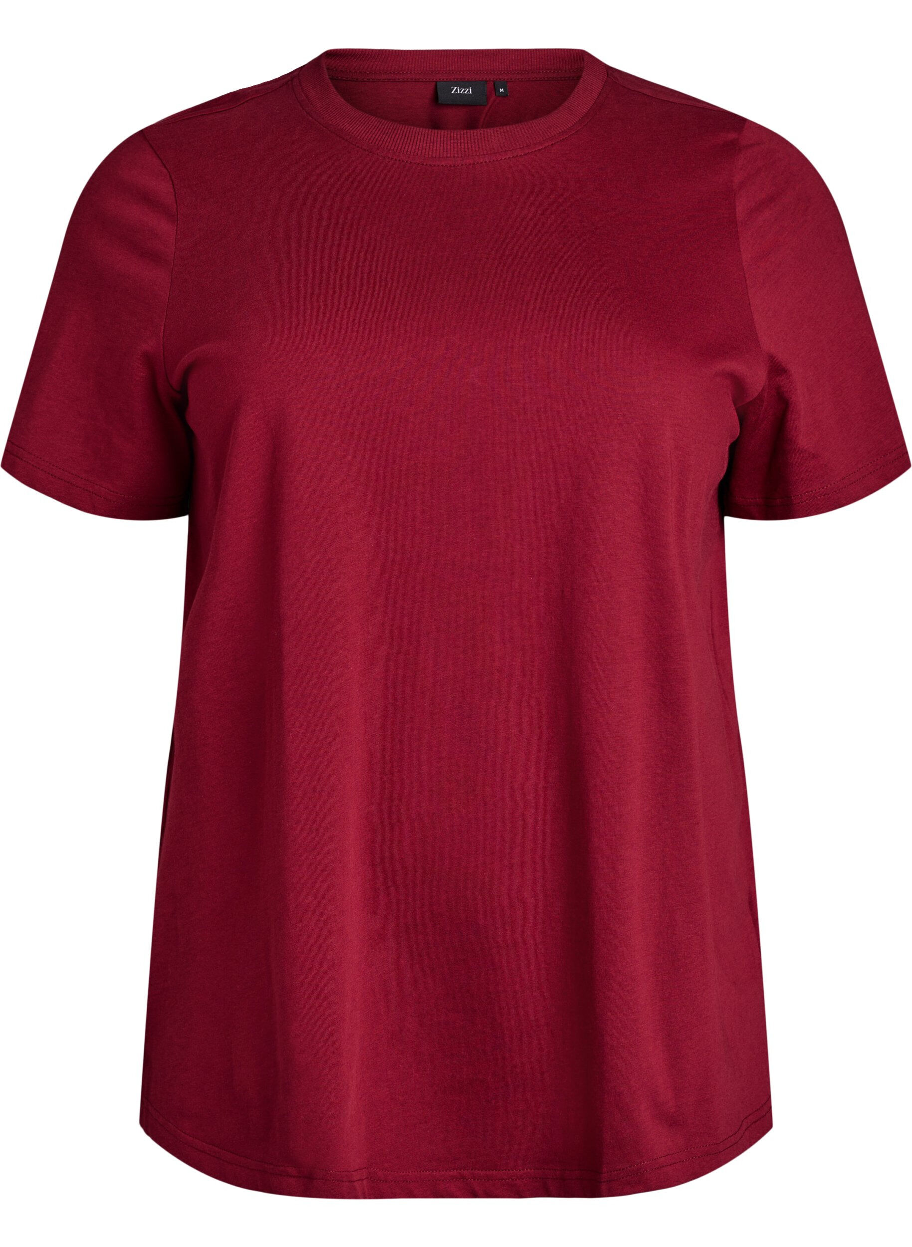 Enkel t-shirt i bomull med rund halsringning
