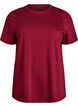 Enkel t-shirt i bomull med rund halsringning, M&ouml;rk Bordeaux, Packshot image number 0