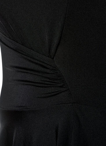 Badklänning med korsad rygg och kjol, Black, Packshot image number 3