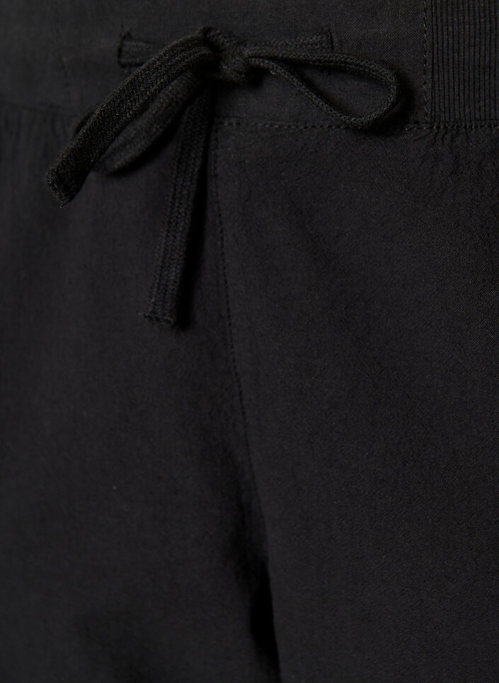L&ouml;sa shorts i bomull med fickor, Svart, Packshot image number 2