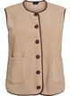 V&auml;st i teddyfleece med kontrastkanter, Beige, Packshot image number 0