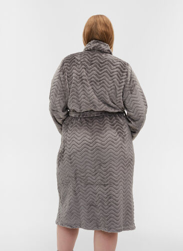 Lång morgonrock med fickor, Dark Grey, Model image number 1