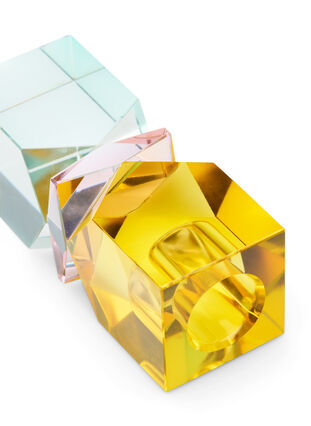 Ljusstake i kristallglas, Gul/Pink/Mint, Packshot image number 1