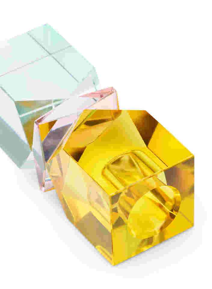 Ljusstake i kristallglas, Gul/Pink/Mint, Packshot image number 1