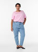 Mille Mom Fit-jeans med broderier, Blå, Model image number 0
