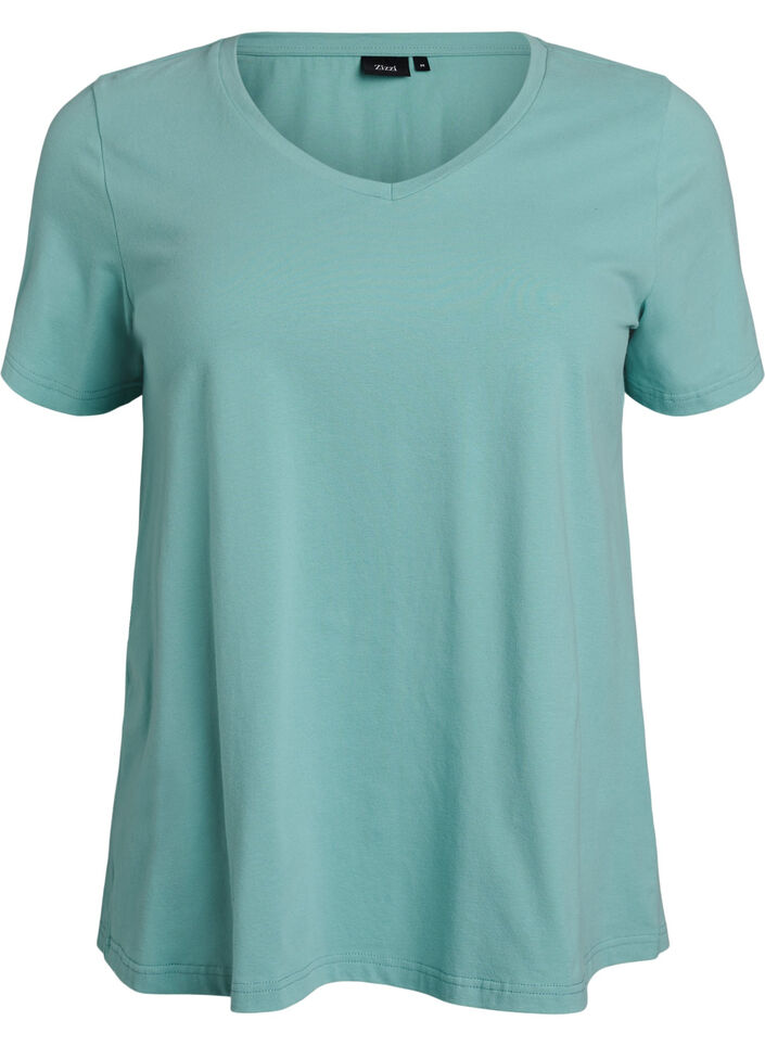 Enf&auml;rgad bas-t-shirt i bomull, Gr&ouml;n, Packshot image number 0