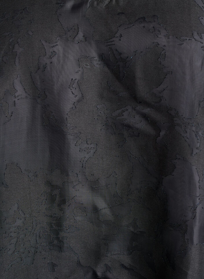 Festblus i organzalook med ton-i-ton-mönster, Svart, Packshot image number 2