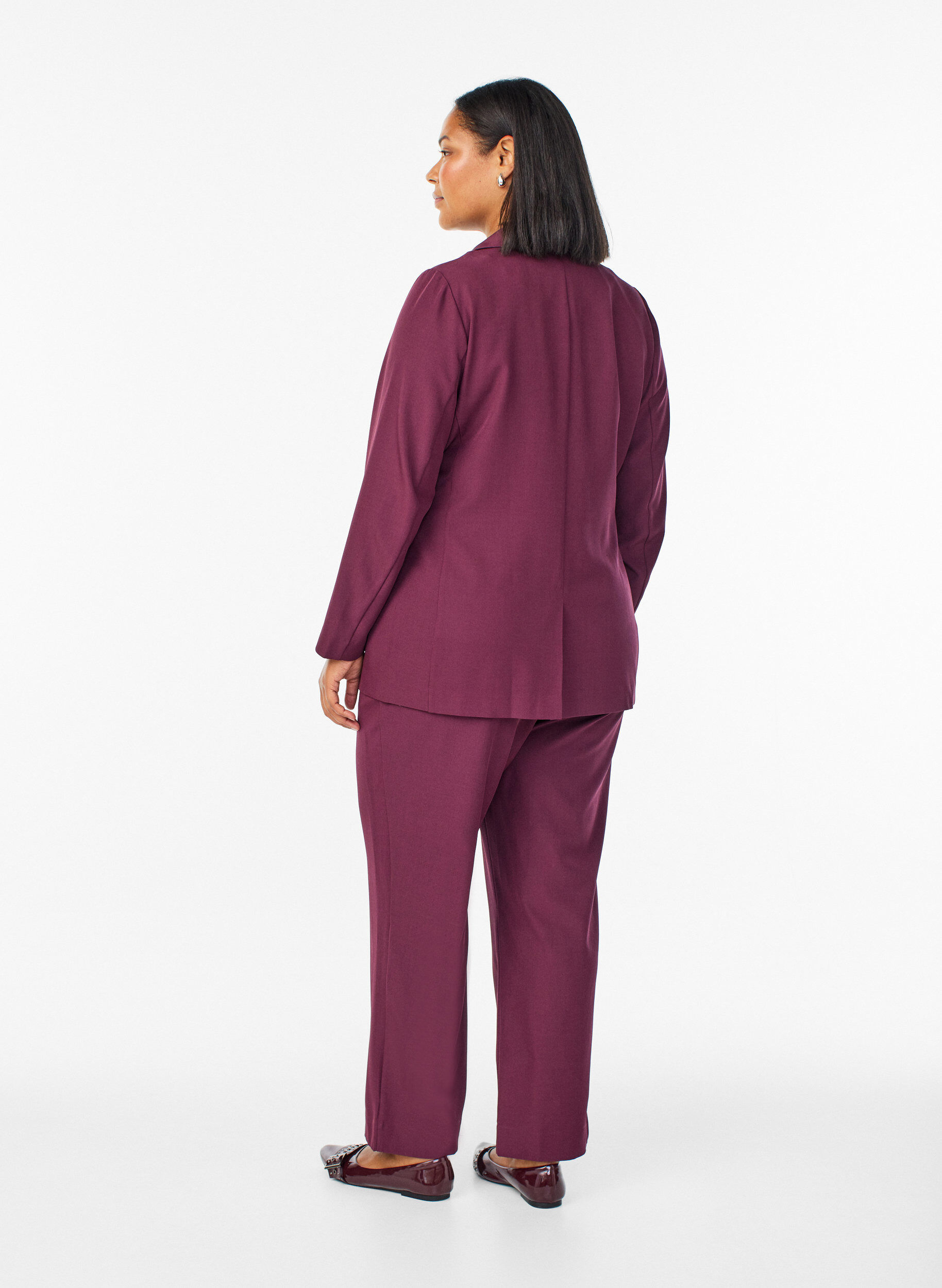 ZizziL&ouml;sa byxor med fickor, M&ouml;rk Bordeaux, Model image number 1
