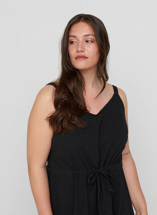 Maxiklänning med smock, Black, Model image number 2