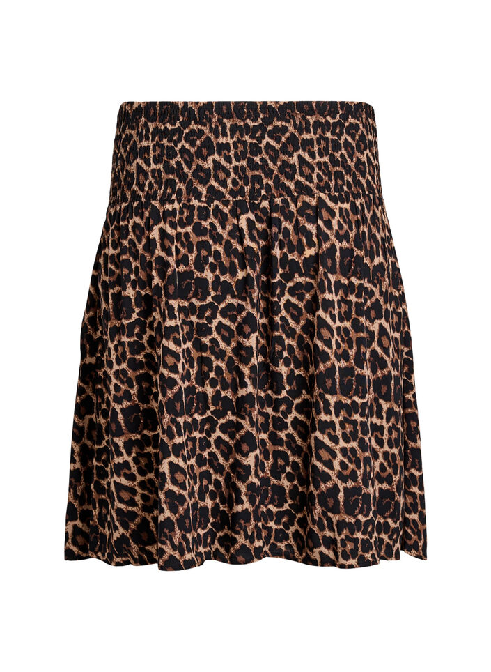 FLASH - Kort kjol med smock i midjan, Brun, Packshot image number 1