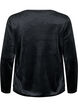 Blus i velour med broderad text, Black, Packshot image number 1