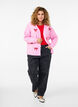 Kort stickad kofta med rosetter, Begonia Pink Comb, Model image number 2