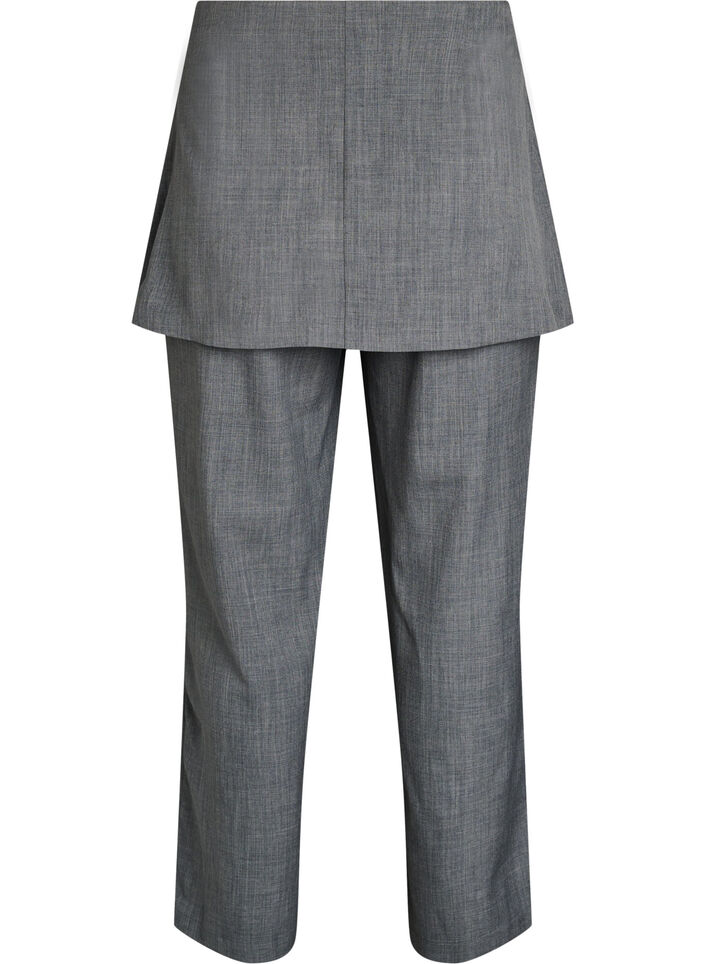 Byxor med rak passform och kjol, Gr&aring;, Packshot image number 1