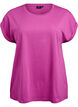 Kort&auml;rmad t-shirt i bomullsblandning, Lila, Packshot image number 0