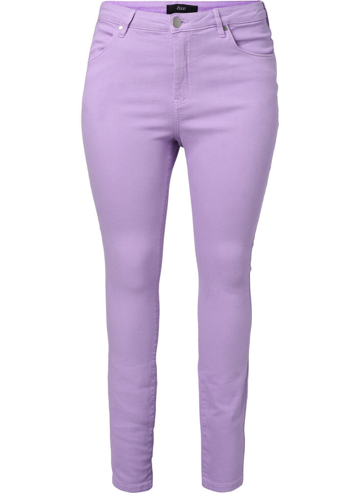 Högmidjade Amy jeans med super slim passform, Lavender, Packshot image number 0