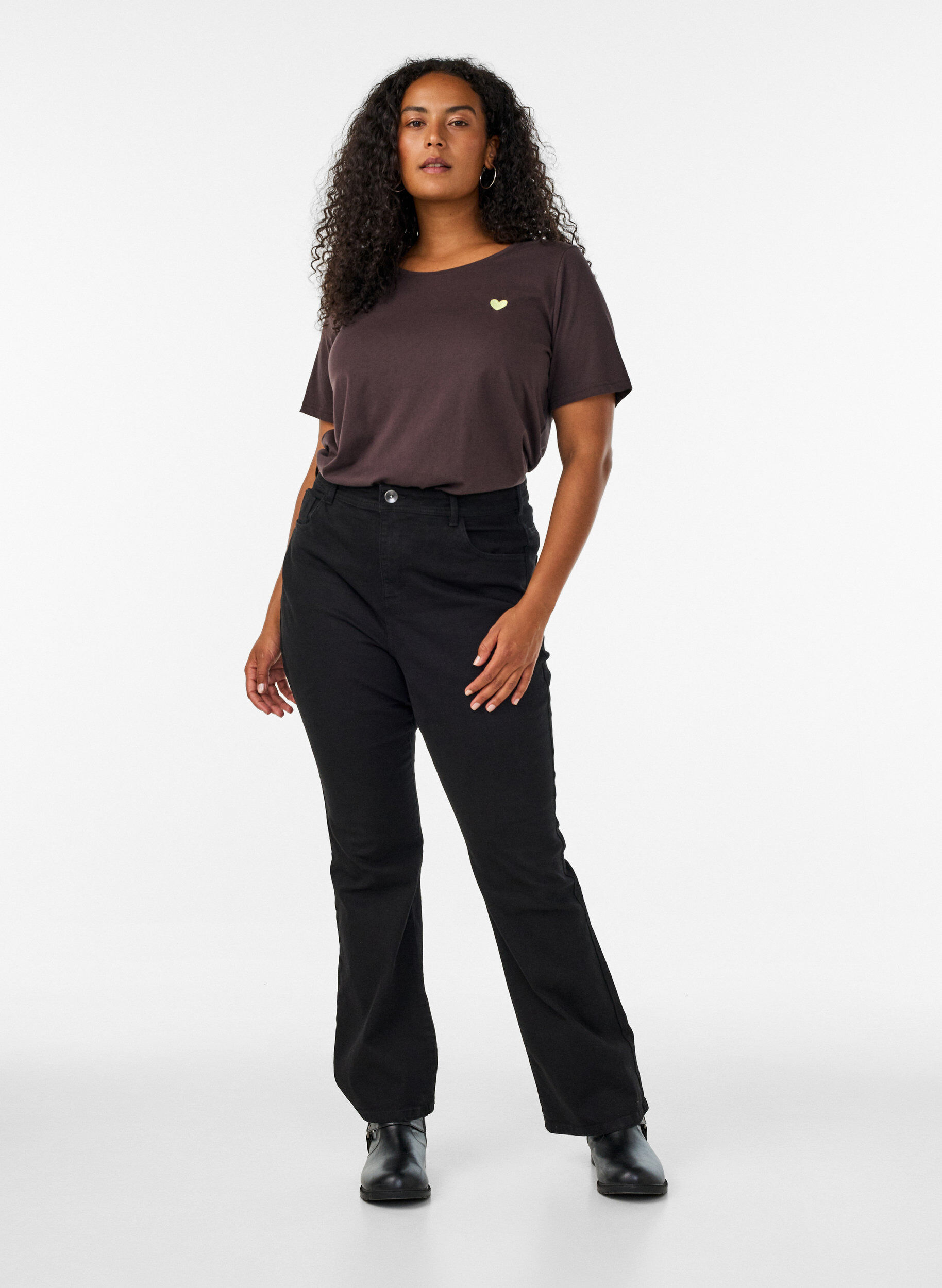 ZizziT-shirt med tryck, Brun, Model image number 1