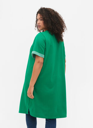 Sweatshirtklänning med korta ärmar och slits, Jolly Green, Model image number 1