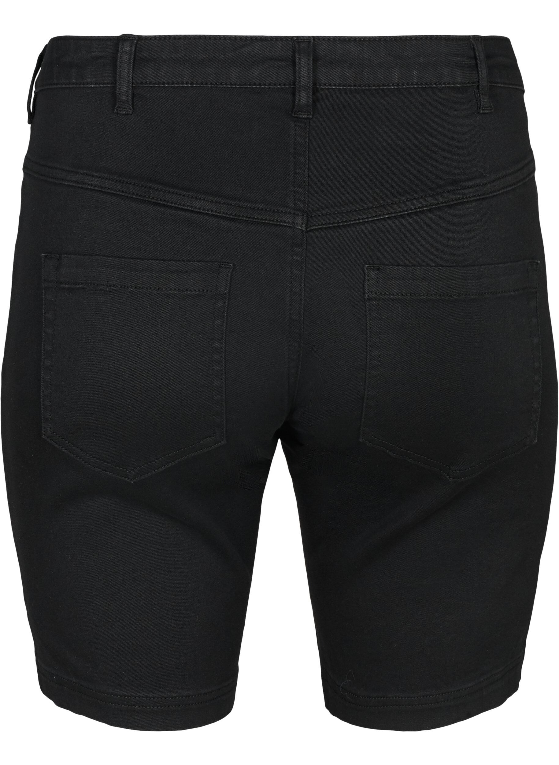 Zizzi Slim fit Emily shorts med normal midja, Svart, Packshot image number 1