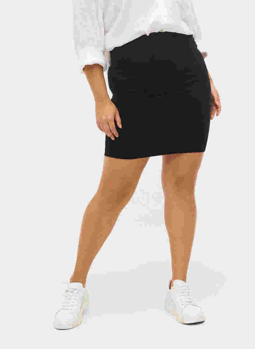 Kroppsnära kjol utan sömmar, Black, Model image number 3