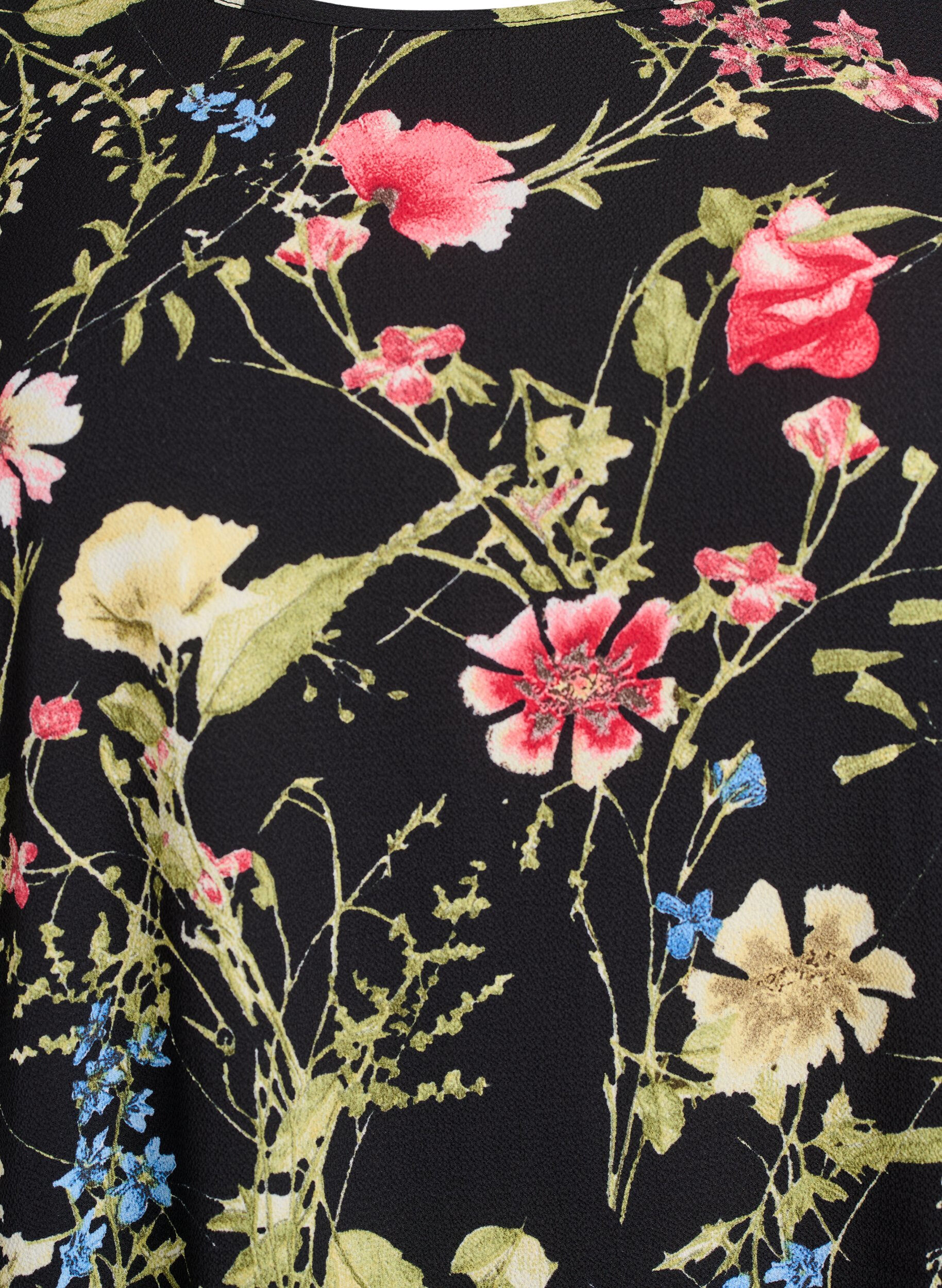 Zizzi Kl&auml;nning med m&ouml;nster och korta &auml;rmar, Svart, Packshot image number 2