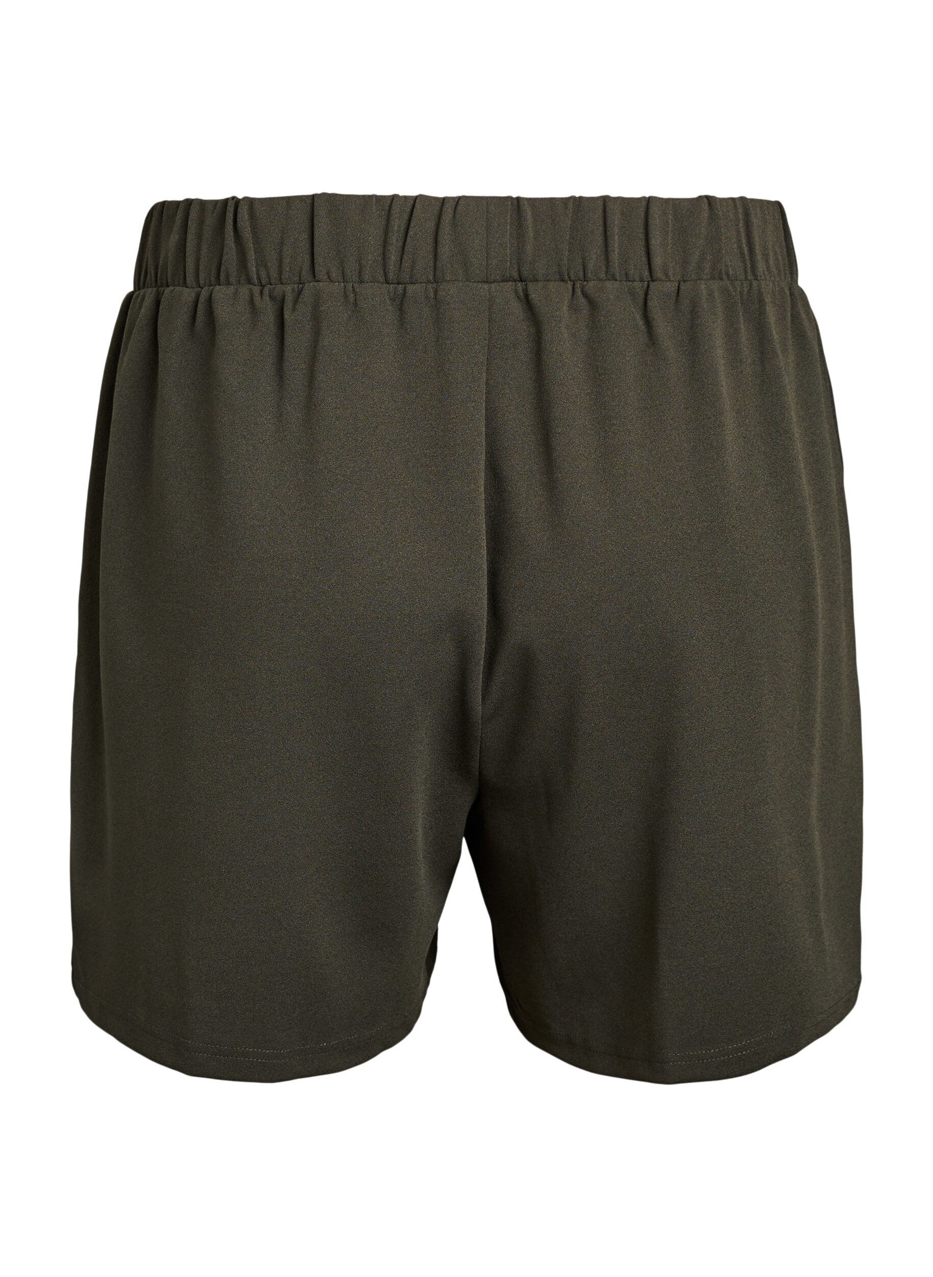 Zizzi L&ouml;st sittande shorts med fickor, Gr&ouml;n, Packshot image number 1