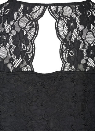 Kortärmad spetsklänning, Black, Packshot image number 3