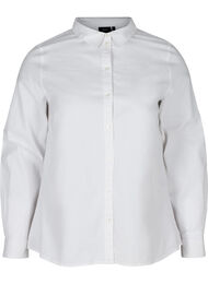 Långärmad skjorta i bomull, Bright White