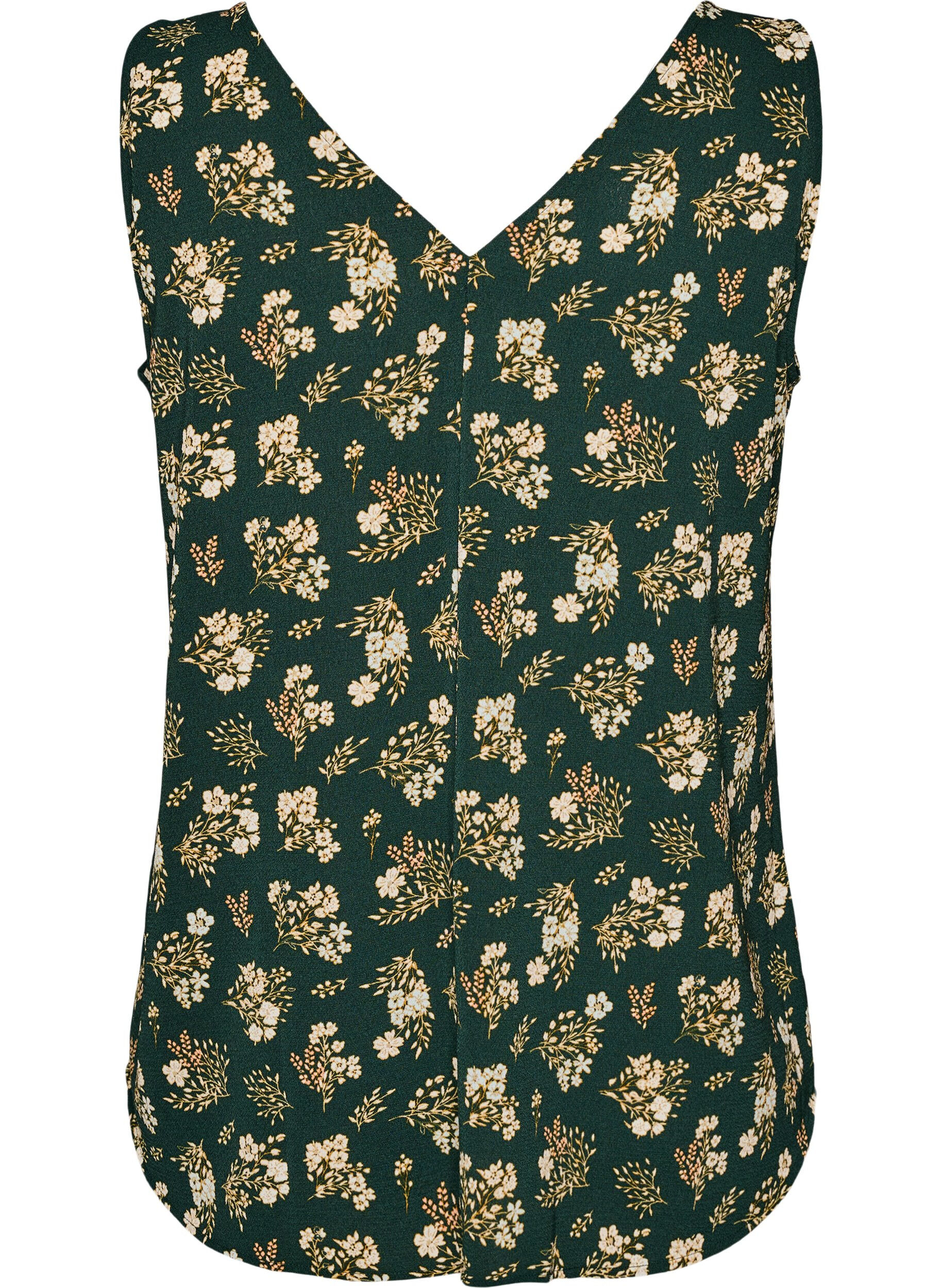 ZizziM&ouml;nstrad topp med v-ringning, Gr&ouml;n, Packshot image number 1
